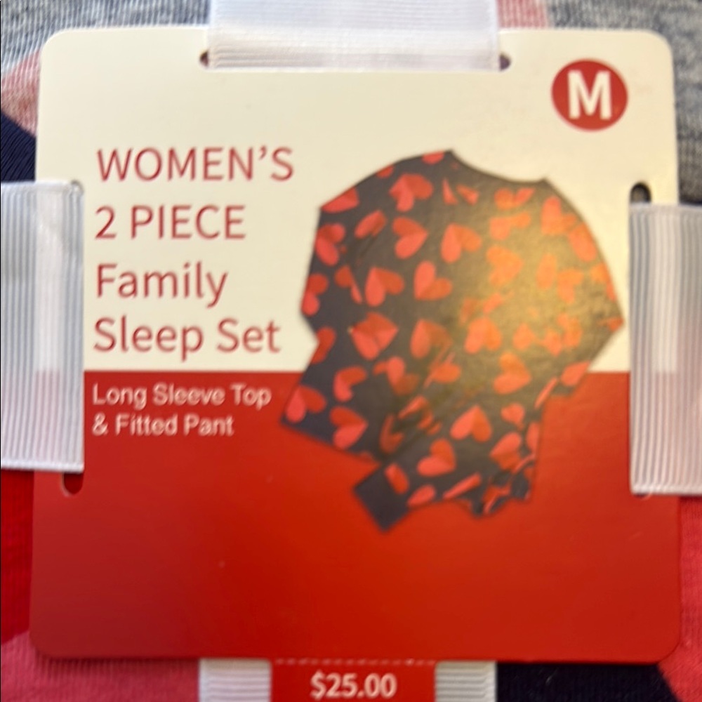 NWT Target Women’s Family Matching Red and Blue Cotton Heart Sleepwear Set!
